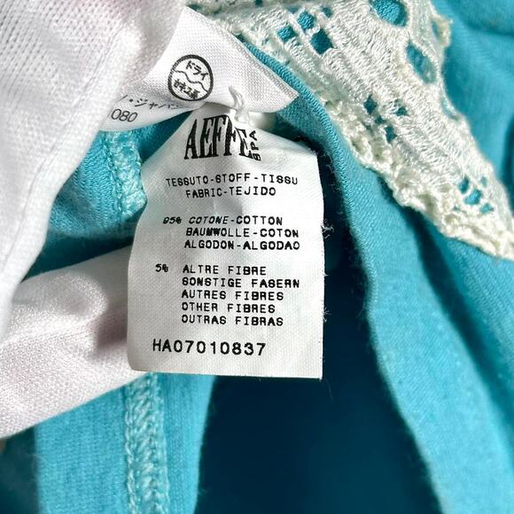 Moschino “Rush Hour in Venice” Light Blue Crochet Detailed Tee - Size Small - Picture 7 of 8